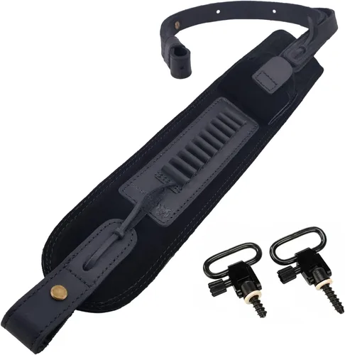 Vista 27 de Soporte de munición de cuero de grano superior, escopeta para rifle, correa ajustable para pistola de caza con giros