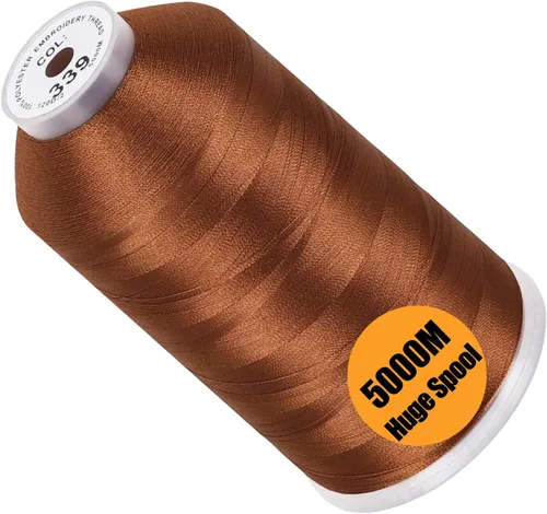 Vista 21 de New brothread - Bobina única de 5000 m de hilo de poliéster para máquina de bordar de 40WT para máquinas comerciales y domésticas - Verde opalino