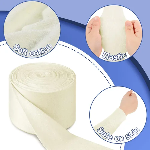 Vista 3 de Vendaje tubular de algodón económico, cómodo vendaje tubular para pierna de brazo, rodillera, preenvoltura para fabricación de pre-Splinting