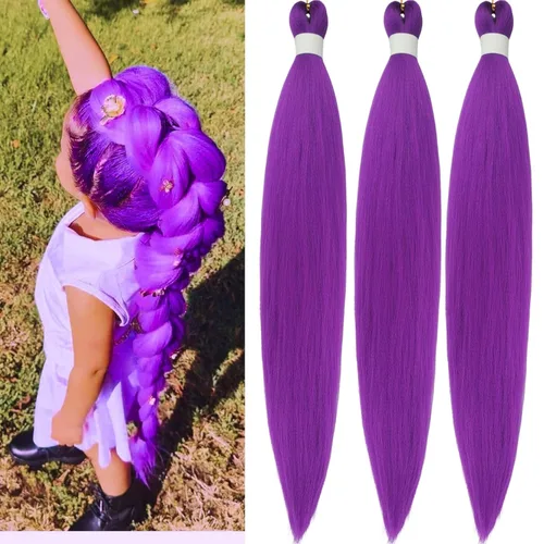 Vista 34 de Leticia - Cabello estirado para trenzar, color negro, 16 pulgadas, paquetes de 6