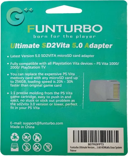 Vista 9 de Funturbo Adaptador de tarjeta de memoria SD2Vita 5.0 versión definitiva, PS Vita PSVSD Adaptador Micro SD PSV 1000/2000 PSTV FW 3.60 HENkaku Enso