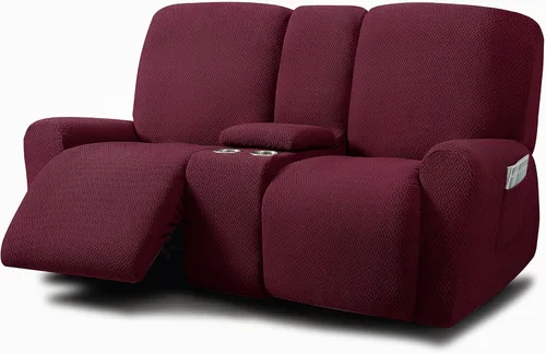 Vista 59 de ULTICOR Sofá reclinable extra ancho de 75 a 100 pulgadas, funda de sofá reclinable de 2 plazas, funda de sofá reclinable extra ancha, tela jacquared