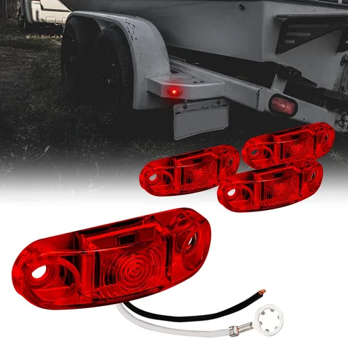 Vista 24 de TRUE MODS Luz de marcador LED de 2.5" ámbar para remolque con bisel cromado [DOT FMVSS 108] [SAE P2] [montaje superficial] [impermeable IP67] Luces