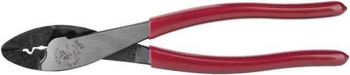 Klein Tools 1005 Herramienta de corte/crimpado, fabricada en EE. UU., cortador/crimpador para terminales y conectores de 10-22 AWG, crimpadora de