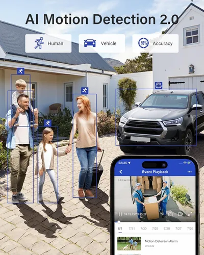 Vista 3 de ANNKE - Sistema de seguridad de 8 canales con 8 cámaras H.265+ DVR grabadora con disco duro de 2 TB y 8 cámaras CCTV tipo bala para exteriores