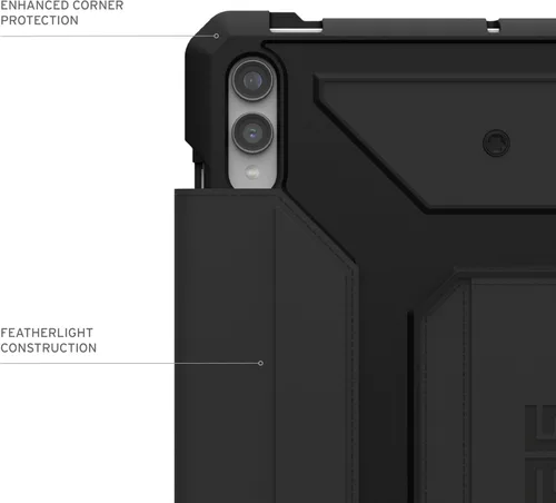 Vista 5 de UAG - Funda diseñada para Samsung Galaxy Tab S9 Plus de 12.4 pulgadas 2023 SM-X810 Metropolis SE negro, multiángulo con función de encendido