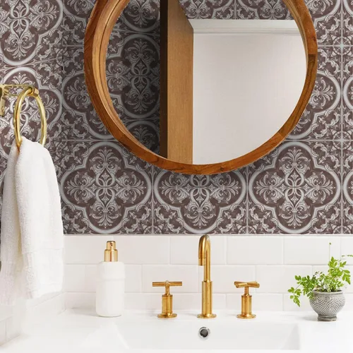 Vista 64 de Alwayspon Adhesivos de transferencia de azulejos de vinilo esmerilado para despegar y pegar, calcomanías autoadhesivas para azulejos de pared