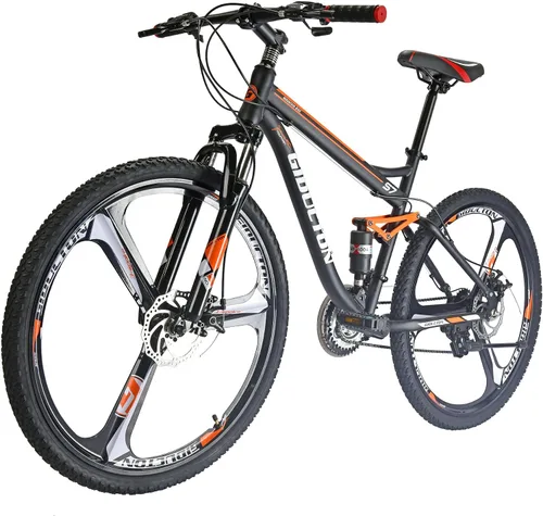 EUROBIKE Bicicleta de montaña, 21 velocidades con horquilla de suspensión, bicicleta de montaña rígida de 27.5 pulgadas para jóvenes, hombres y