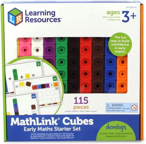 Learning Resources (UK Direct Account LSP4286-UK MathLink - Juego de 100 cubos, 3 años, multicolor, 9.3 x 8.8 x 1.3 in
