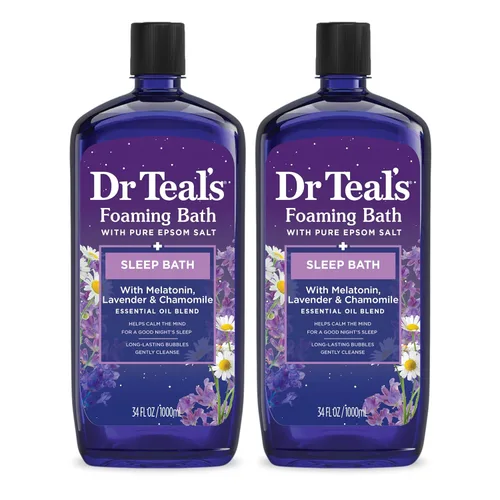 Vista 17 de Dr Teal's Baño espumoso con sal pura de Epsom, lavanda y eucalipto, 34 onzas líquidas (paquete de 2)