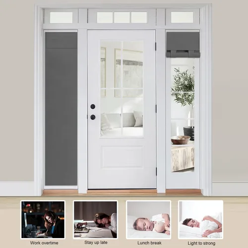 Vista 5 de WdFour Cortinas de puerta lateral para ventana de puerta, oscurecimiento de la habitación, cubierta de ventana de puerta de color sólido para puerta