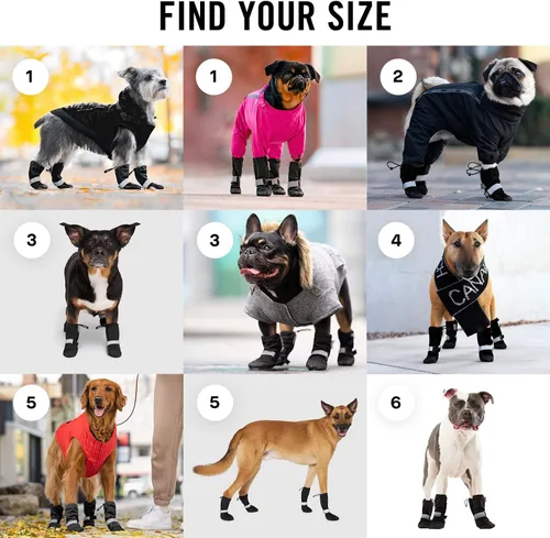 Vista 5 de Canada Pooch Botas de invierno para perros, protección de patas, zapatos antideslizantes para perros con correa reflectante, fáciles de poner
