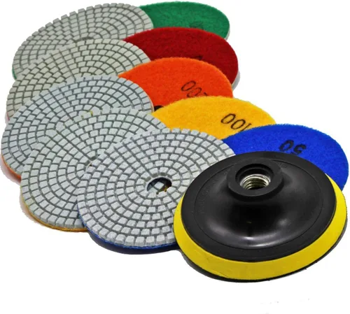 Stadea PPW176E Almohadillas de pulido de diamante de 4 pulgadas en seco para hormigón Travertino Terrazo Vidrio Mármol Granito Cuarzo Piedra Pulido