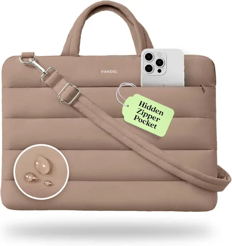 Vista 10 de Vandel Funda de transporte para laptop de 13 a 14 pulgadas con correa, bolsa de hombro con asa, bolsa de computadora portátil de 14 pulgadas