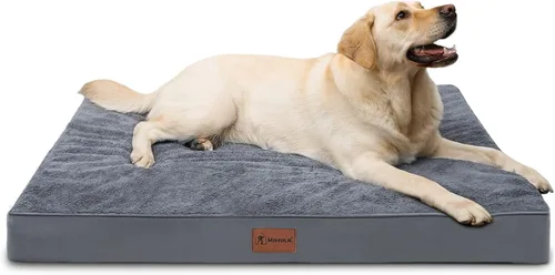 Vista 12 de MIHIKK Camas ortopédicas impermeables para perros pequeños, cama ortopédica para jaula con funda extraíble lavable, alfombrilla de espuma para Gris