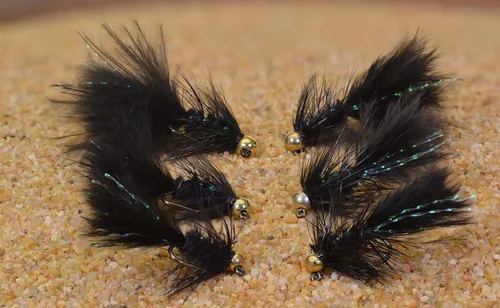 Vista 4 de Mosca de cabeza de plantilla de tungsteno micro Wooly Bugger - Euro Ninfa para trucha y otras especies