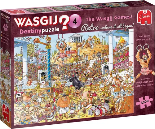 Jumbo, Wasgij, Retro Destiny 4 - The Wasgij Games!, Rompecabezas únicos para adultos, 1000 piezas