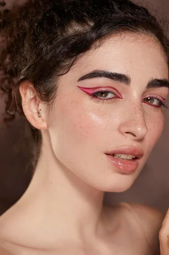 Vista 5 de Lápiz delineador de ojos impermeable fucsia neón, 8 tonos coloridos, a prueba de manchas, acabado mate, de larga duración