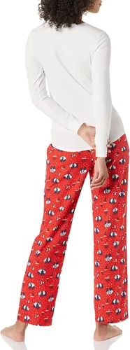Vista 4 de Tienda Essentials Womens Lightweight Flannel Pant and Long-Sleeve T-Shirt Sleep Set