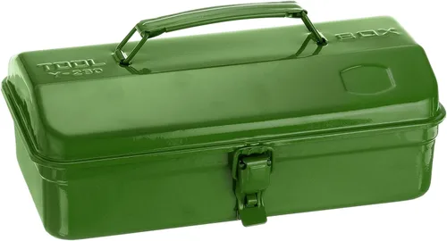 Vista 10 de HARFINGTON Caja de Herramientas 11.4" Caja de Herramientas de Acero Portátil Estilo Techo de Cadera con Cierre de Pestillo de Metal Cofre de Negro