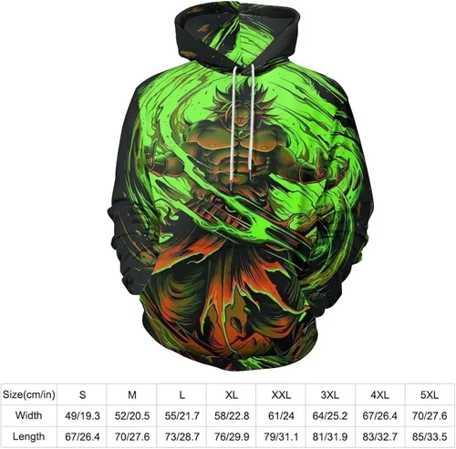 Vista 4 de Saiyajin Broly - Sudadera con capucha unisex con estampado 3D para adultos y jóvenes, sudadera de manga larga con capucha