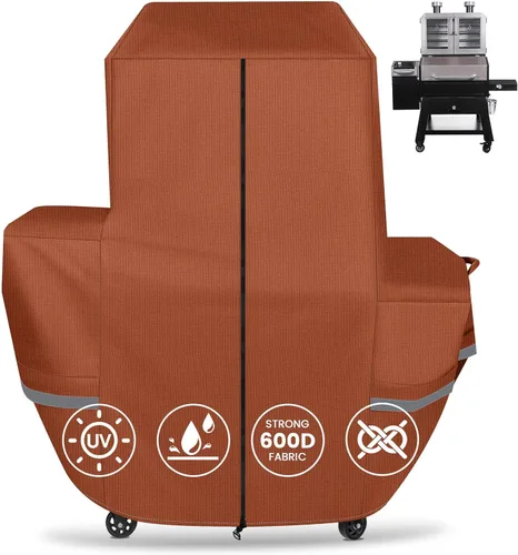 Vista 33 de QuliMetal Funda para ahumador eléctrico Pit Boss Serie 3 – Cubierta para parrillas Pit Boss PBV3G1 Ahumador vertical 600D resistente al agua