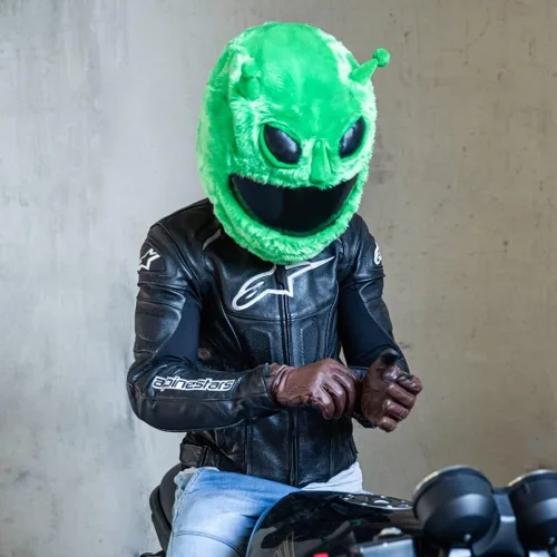 Vista 6 de Moto Loot - Funda para casco de motocicleta, paseos divertidos y regalos (solo funda, casco no incluido) - Alien