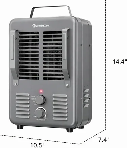 Vista 7 de Comfort Zone CZ798 - Calefactor de 3 puntas (1500 W), color gris