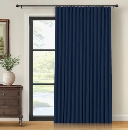 Vista 30 de INOVADAY Cortinas térmicas para puerta corredera 100% opacas para dormitorio, cortinas de puerta corrediza de vidrio extra anchas para patio, lino