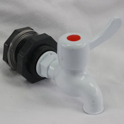 Vista 4 de Kit de espita de barril de lluvia de plástico RBS100 (con montaje de mamparo)