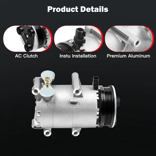 Vista 3 de cciyu Compresor de aire acondicionado compatible para Ford Focus 2.0L 2012-2014 AC Compresor para coche