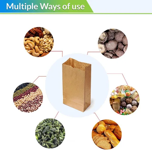 Vista 8 de Perfect Stix Bolsas de papel marrón de 4 libras, bolsas de almuerzo, bolsas de manualidades, bolsas de comestibles, paquete de 2000