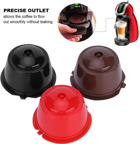 Vista 6 de Plplaaoo Paquete de 6 cápsulas de café reutilizables compatibles con Nescafe Dolce Gusto – Cápsulas de café recargables con cepillo de limpieza