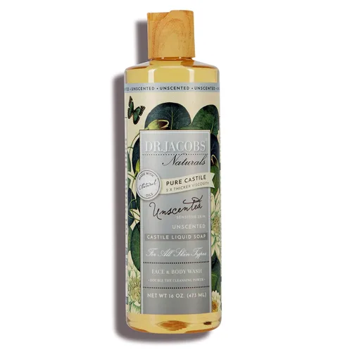 Vista 9 de Dr. Jacobs Naturals - Jabón líquido de Castilla puro, manteca de karité, jabón a base de plantas infundido con vitamina E y aloe vera para hidratar