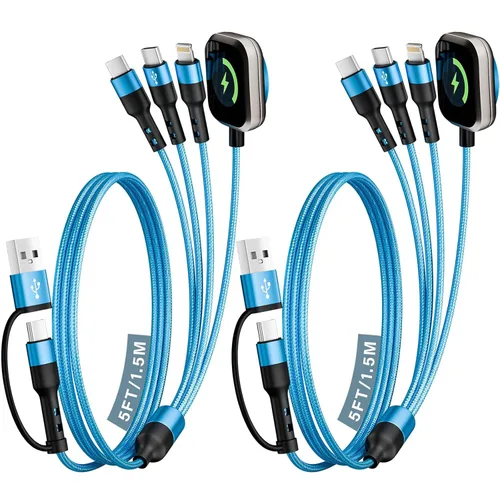 Vista 8 de Travel Cruise Essentials 2026, Dual Type-C 4 in 2 Multi Charging Cable for Travel with Multi USB-C Devices, USB A/C with Dual USB C Cable/iWatch/IP