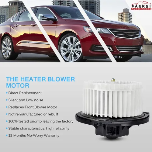 Vista 8 de Motor soplador de calefactor HVAC con jaula de ventilador compatible con Chevy Impala 2004-2016, Chevy Monte Carlo 2004-2007, Pontiac Grand Prix