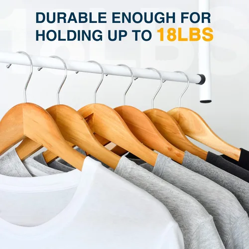 Vista 4 de Paquete de 20 perchas de madera resistentes para camisas, vestidos, abrigos y más (natural)