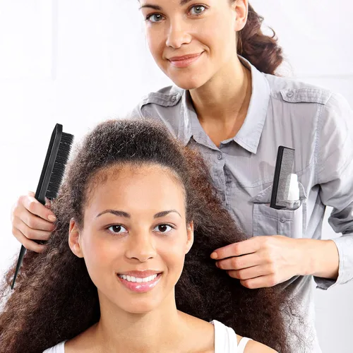 Vista 5 de Geiserailie Juego de 3 cepillos para peinar el cabello liso Cepillo de cerdas Cepillo de control de bordes Cepillo de cardado para mujeres con Negro