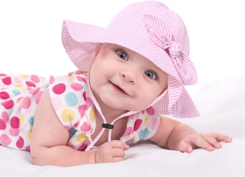 Vista 5 de Sombrero de sol para bebé niña con UPF 50+ sombrero de playa ajustable para exteriores con ala ancha