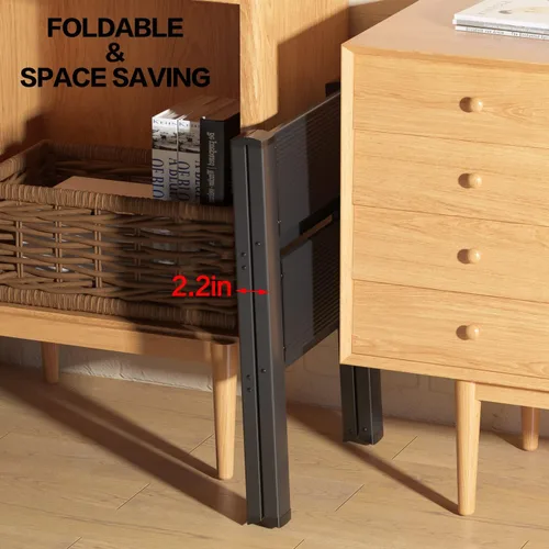 Vista 6 de GameGem Escalera de 2 escalones, taburete plegable de aluminio de 2 escalones con pedal antideslizante resistente y ancho, escalera portátil ligera