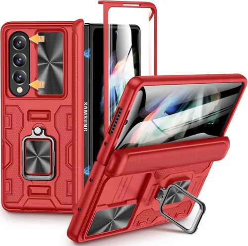 Vista 36 de VEGO Funda para Galaxy Z Fold 4 con Cubierta de Cámara Deslizante y Protección de Bisagra Funda con Protector de Pantalla Soporte Magnético de 360°