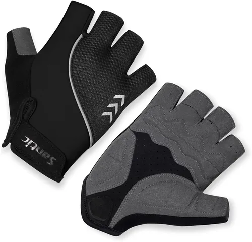 Santic Guantes de ciclismo para adultos, guantes de ciclismo de medio dedo con almohadilla antideslizante que absorbe los golpes, guantes de