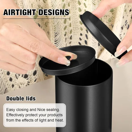 Vista 3 de Irenare 20 Pack Tea Canisters for Loose Tea Tin Canister with Airtight Double Lids 16 oz Metal Coffee Cans Empty Small Round Kitchen Container for