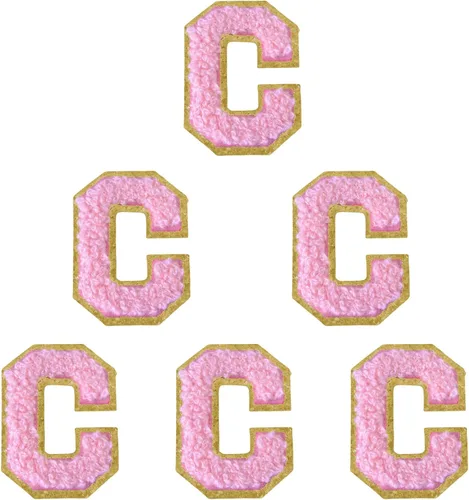 Vista 175 de 6 piezas de parches de letras de chenilla autoadhesivas, parches de letras preppy de 2 pulgadas para bolsos, ropa y sombreros, grandes pegatinas