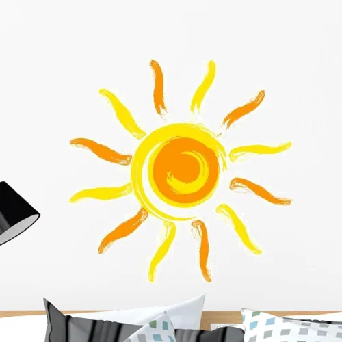 Vista 6 de Vector Sun Wall Decal Wallmonkeys Peel and Stick Graphic WM106263 (6 pulgadas de alto)