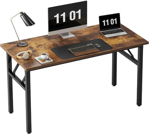 Vista 12 de Need - Escritorio plegable de computadora de 31.5 pulgadas para espacios pequeños, mesa plegable de escritura de estudio en negro para oficina