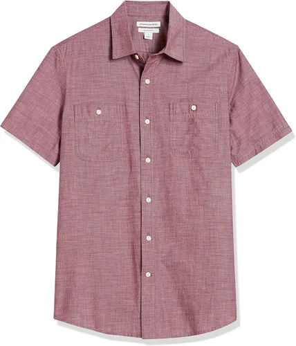 Vista 6 de Tienda Essentials Camisa Chambray de manga corta para hombre