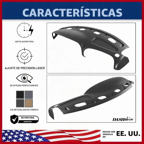 Vista 4 de DASHSKIN Tapa moldeada para salpicadero compatible con Dodge Ram 1500 1998 1999 2000 2001 (98-02 Ram 2500 y 3500) en negro universal, fabricado