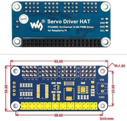 Vista 8 de MakerFocus PWM Controlador de servomotor módulo IIC 16 canales PWM Salidas 12 bits Resolución I2C Compatible con Raspberry Pi 5 4 3B+ 3B Zero/Zero