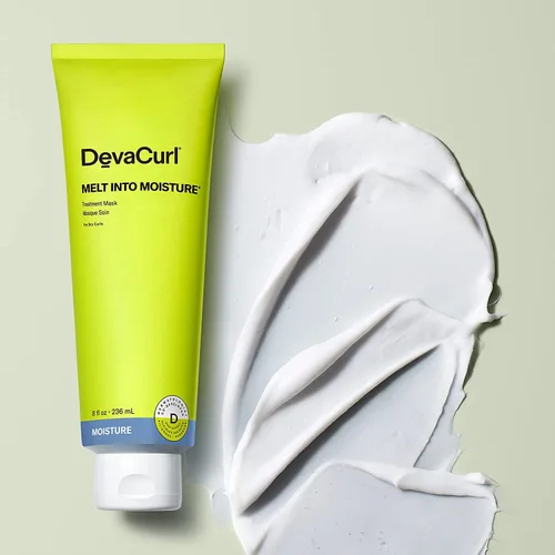 Vista 2 de DevaCurl Se derrite en la máscara de tratamiento de humedad Reduce los enredos Deja los rizos sedosos, suaves y brillantes